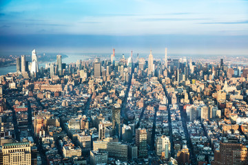 New York City Skyline With Urban Sky Scrapers