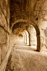 Halls of Roman theatre at Aspendos