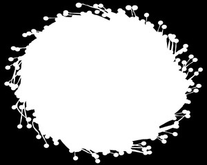 Wreath Inspired Decorative Black & White Photo Frame. Type Text Inside, Use as Overlay or for Layer / Clipping Mask