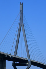 Fototapeta na wymiar Koehlbrand Bridge, bridge pillar, Hamburg, Germany, Europe