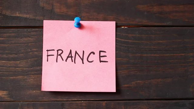 France word on the sticker