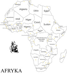 Afryka mapa wektorowa