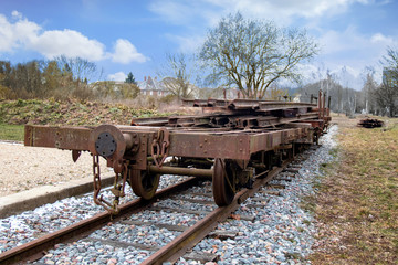 Wagon de marchandises, monument historique, Oise. Picardie, France