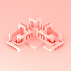 Naklejka premium Abstract architectural concept 3D illustration