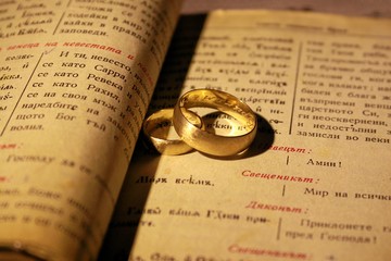 Wedding Rings On The Bible