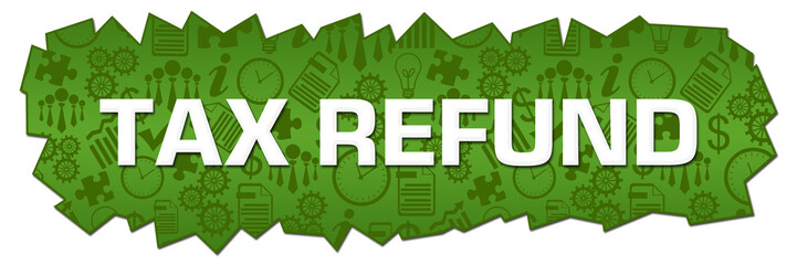 Tax Refund Green Business Symbols Cutout Horizontal 
