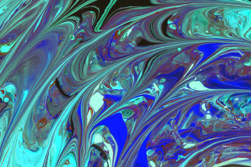 Abstraction of aquamarine paint