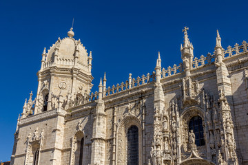 Fototapeta premium The Jeronimos Monastery and the Church of Santa Maria in Belem, Lisbon, Portugal