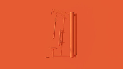 Orange Free Weights Machine 3d illustration 