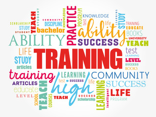 Fototapeta premium TRAINING word cloud collage, education concept background