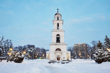 Bell Tower of the cathedral at sunset