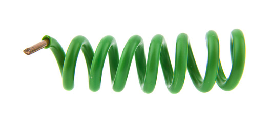 green wire isolated on white background