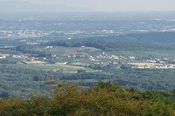 Fototapeta premium Panoramic view at rural landscape of Bourgogne. Burgundy, France.