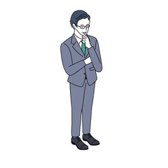  ビジネスマン　シンプル　イラスト　アイソメ