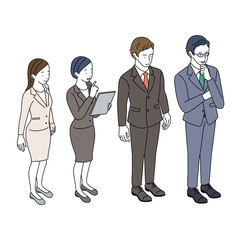  ビジネス　シンプル　イラスト　アイソメトリック