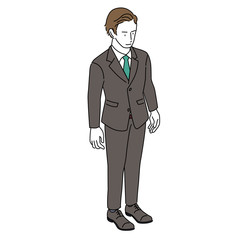  ビジネスマン　シンプル　イラスト　アイソメ
