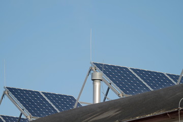 solar panels on a roof