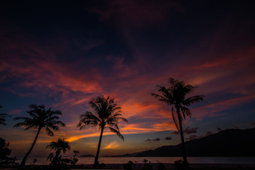 Fototapeta na wymiar Background twilight Koh Lipe Thailand