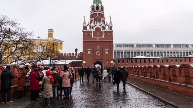 Hyperlapse of a tower of Moscow Kremlin (Russia)