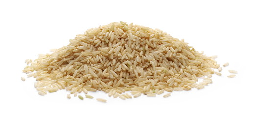 Integral long rice pile isolated on white background