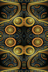 Artistic unique 3d computer generated smooth abstract colorful energetic circulars fractals artwork background