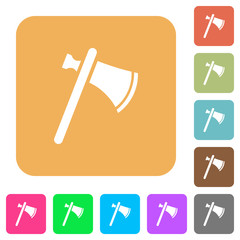 Single tomahawk rounded square flat icons