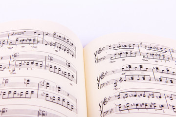 Opened sheet music book
