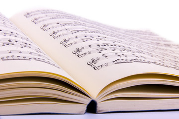 Opened sheet music book