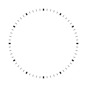 Clock face. Dial without hour hands. The dial has hours and minutes. Vector illustration