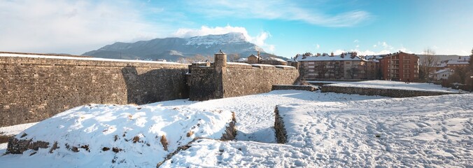Citadel of Jaca in Winter, Huesca, Aragon, Spain