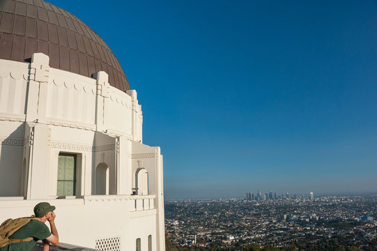 Overlooking the city of Los Angeles from  griffith park observatory
