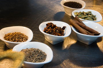 Indian spices in the kitchen