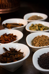 Indian spices in the kitchen