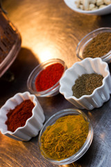 Indian spices in the kitchen
