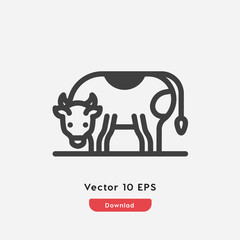 cow icon vector. Cow symbol. Cow icon vector symbol illustration design.