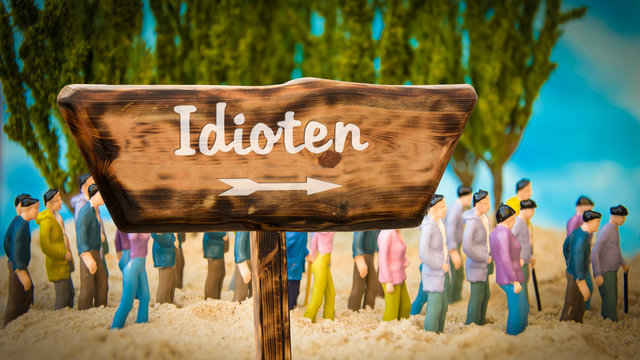 Schild 365 - Idioten