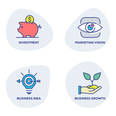 Fototapeta premium INVESTMENT STRATEGY ICON SET