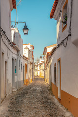 Traditional Portuguese residential Architecture in the city Evora Portugal