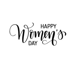 Fototapeta premium Happy international women s day vector calligraphy design