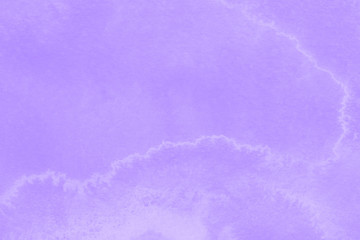 Violet watercolor texture with abstract washes and brush strokes on the white paper background. Digital paper background.