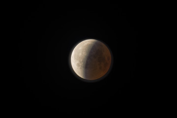The moon during the eclipse