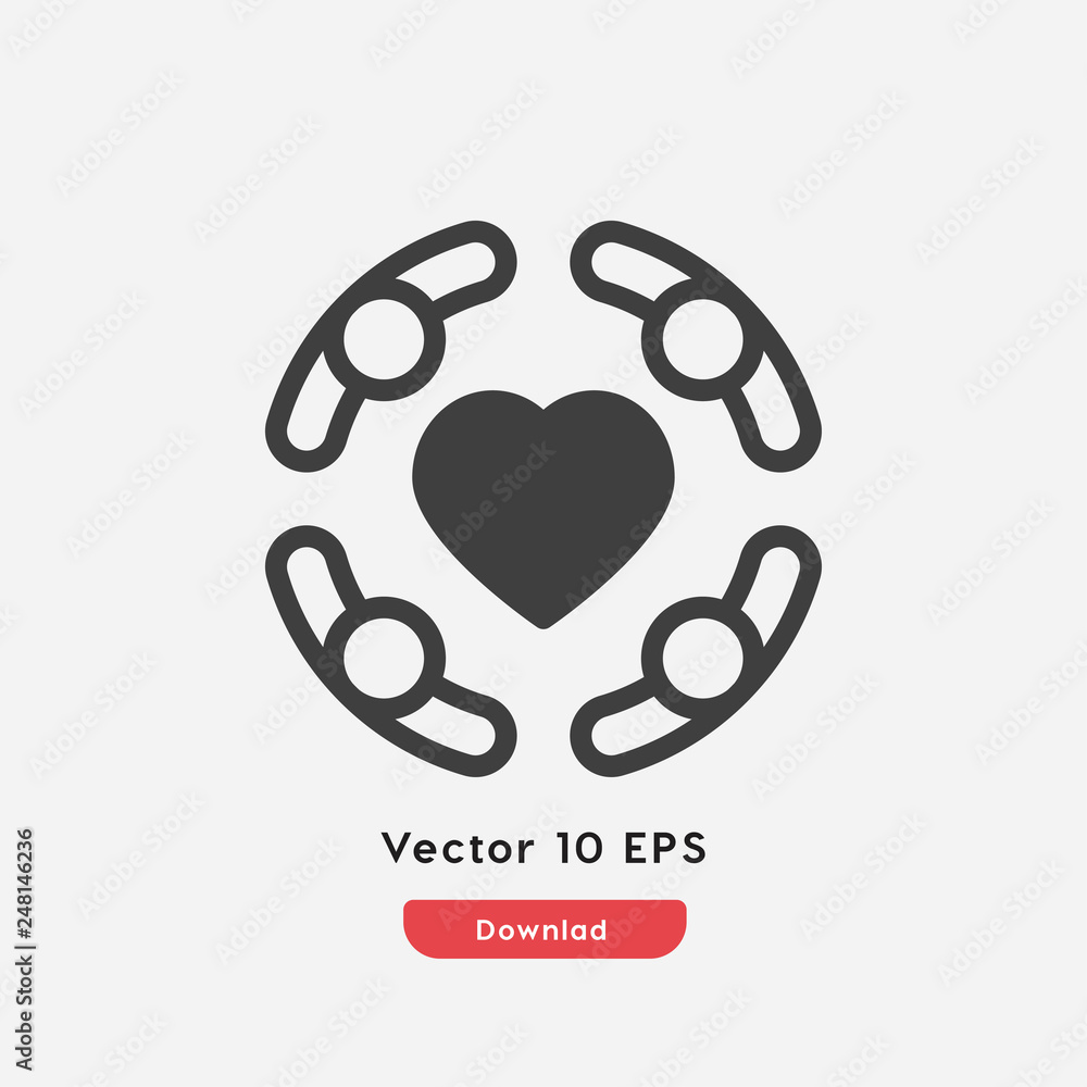 Poster together icon. together vector symbol. linear style sign for mobile concept and web design. together