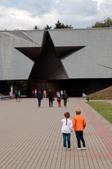 children with awe stopped in anticipation of visiting the Brest fortress