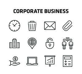 Corporate Business Line Icons