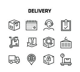 Delivery Thin Line Icons