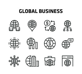 Global Business Line Icons