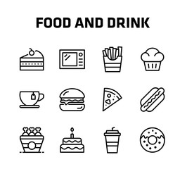 Food And Drink Thin Line Icons