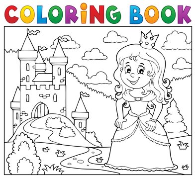 Coloring book princess topic image 1