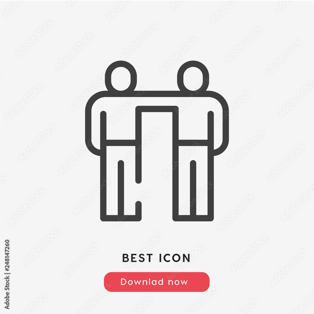 Poster friendship icon. friendship vector symbol. linear style sign for mobile concept and web design. frie