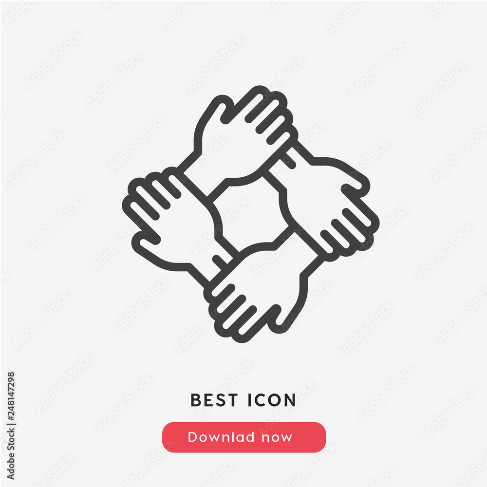 Poster together icon. together vector symbol. linear style sign for mobile concept and web design. together